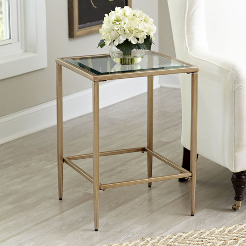 Thorndale Glass Top End Table & Reviews Birch Lane